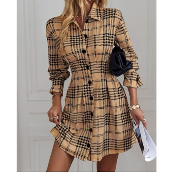 Plaid Button-Up Mini Dress - Picture 16 of 16
